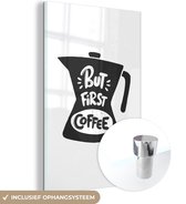 MuchoWow® Peinture sur verre 120x180 cm - Peinture sur verre acrylique - Cafetière - Café - Citations - Photo sur verre - Peintures