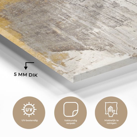 MuchoWow® Peinture sur Verre - Peinture - Or - Jaune - 90x60 cm - Peintures sur Verre Acrylique - Photo sur Glas