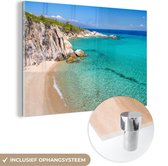 MuchoWow® Peinture sur verre 180x120 cm - Peinture sur verre - Mer - Plage - Été - Photo sur verre acrylique - Peintures