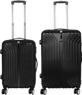 Kofferset 2 delig - Reiskoffers met TSA slot en op wielen - Palma - Zwart - S + M - Travelsuitcase