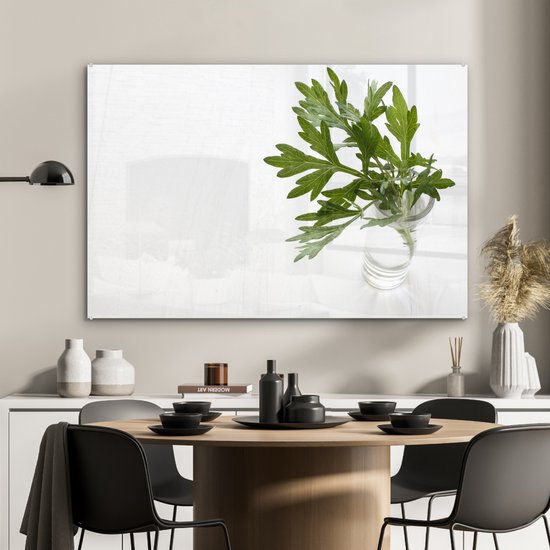 Gros plan des feuilles d'absinthe Plexiglas 120x80 cm - Tirage photo sur Glas (décoration murale plexiglas)