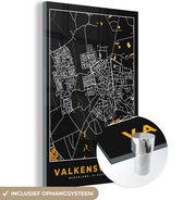 MuchoWow® Peinture sur Verre - Valkenswaard - Black and Gold et Or- Plan d'Etage - Carte - Plan de la Ville - 120x180 cm - Peintures sur Verre Acrylique - Photo sur Glas