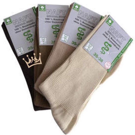 Medische sokken zonder elastiek - 4 paar - Beige Bruin - Maat 47/49
