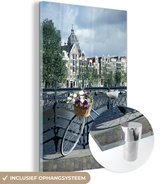 Peinture sur Verre - Amsterdam - Vélo - Pont - 100x150 cm - Peintures sur Verre Peintures - Photo sur Glas