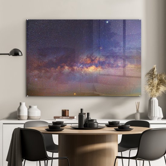 MuchoWow® Peinture sur Verre - Ciel Étoilé - Étoiles - Ciel - 90x60 cm - Peintures sur Verre Acrylique - Photo sur Glas