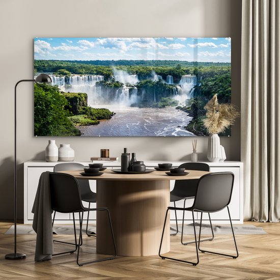 Peinture sur verre - Cascade - Afrique - Nature - 160x80 cm - Peintures Plexiglas