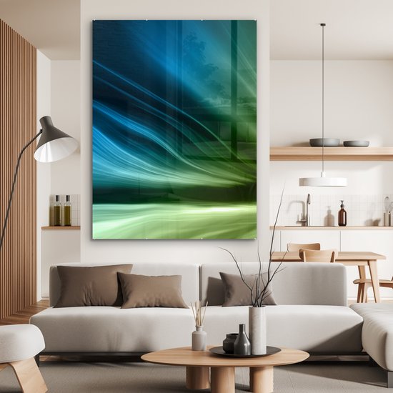 Peinture sur Verre - Aurores Boréales - Vert - Motifs - 120x160 cm - Peintures Plexiglas