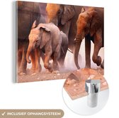 Peintures Plexiglas - Éléphant - Animaux - Tissu - 30x20 cm - Peintures sur verre