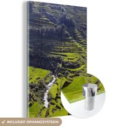 MuchoWow® Glasschilderij 60x90 cm - Schilderij acrylglas - De zon straalt op de groene Rijstterrassen van Banaue in de Filipijnen - Foto op glas - Schilderijen