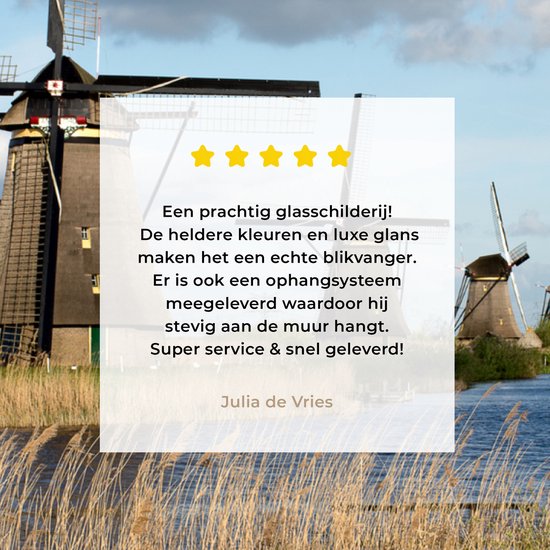 Les moulins à vent hollandais de Kinderdijk pendant une journée ensoleillée Plexiglas 80x60 cm - Tirage photo sur Glas (décoration murale en plexiglas)