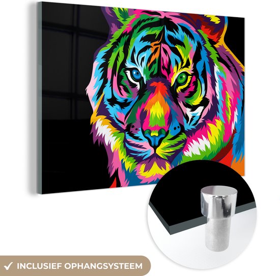 MuchoWow Canvas Schilderij 120x80 Cm - Abstract Blauw Roze Wanddecoratie