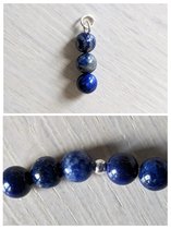 M-apART-SET-Lapis Lazuli-edelsteen 8mm-armband 20cm + hanger-925-zilver