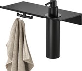 Geesa Leev planchet 28 cm met zeepdispenser en handdoekhaak, zwart