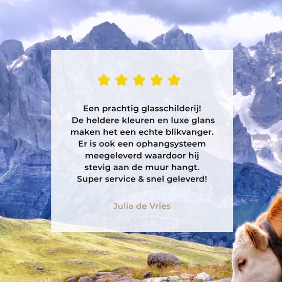 Les vaches paissent les pâturages alpins Glas 120x80 cm - Tirage photo sur Glas (Décoration murale en plexiglas)