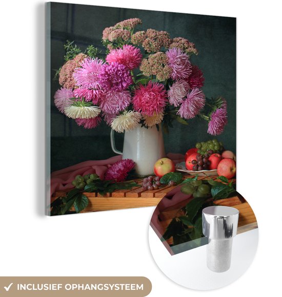 Glasschilderij - Fruit - Roze - Stilleven - Plexiglas Schilderijen
