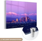 MuchoWow® Glasschilderij 120x80 cm - Schilderij acrylglas - Berg - Los Angeles - Amerika - Foto op glas - Schilderijen