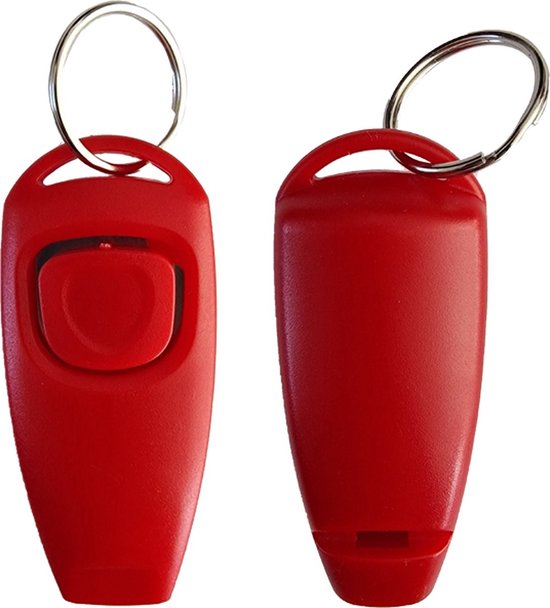 Foto: Knaak luxe clicker met fluit huisdieren hondentrainer rood 1 stuk