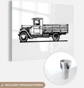 MuchoWow® Glasschilderij - Vintage Mercedes-Benz L 312 - 40x30 cm - Acrylglas Schilderijen - Foto op Glas