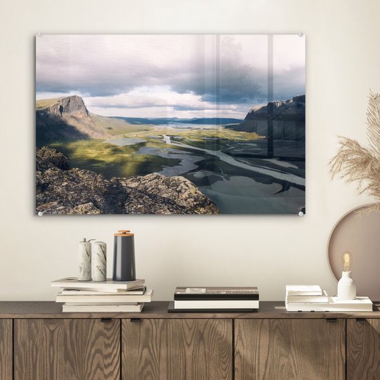 Champ de nuages dense au-dessus du parc national de Sarek en Suède Plexiglas 60x40 cm - Tirage photo sur Glas (décoration murale en plexiglas)