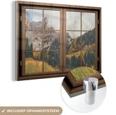 MuchoWow® Peinture sur Verre - Voir à Travers - Berg - Arbre - 30x20 cm - Peintures sur Verre Acrylique - Photo sur Glas