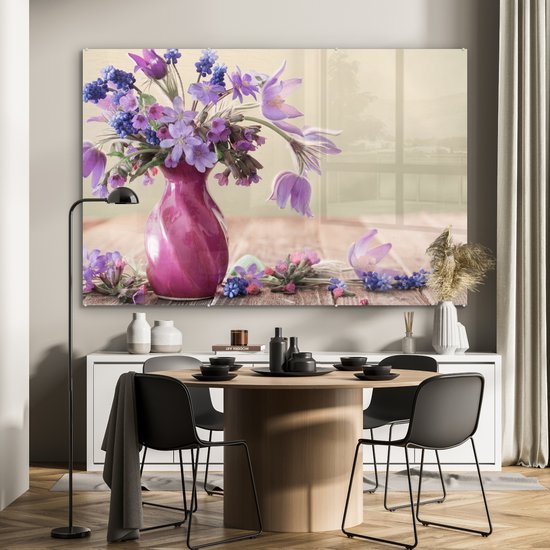 Peinture sur Verre - Printemps - Lilas - Nature Morte - 180x120 cm - Peintures Plexiglas