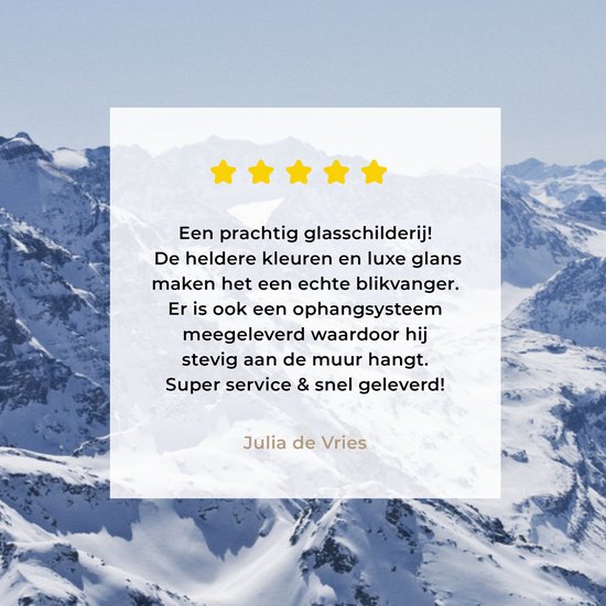 Montagnes enneigées en hiver Glas 120x80 cm - Tirage photo sur Glas (Décoration murale en plexiglas)