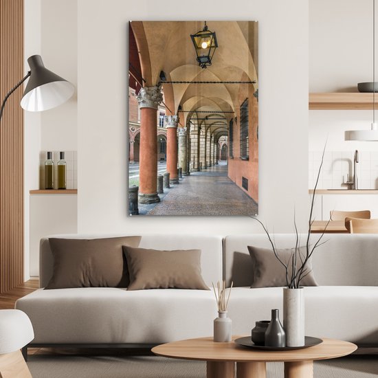 Peinture sur Verre - Une Colonnade à Bologne Italienne - 60x90 cm - Peintures sur Verre Peintures - Photo sur Glas