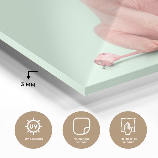 MuchoWow® Peinture sur verre 40x30 cm - Peinture sur verre acrylique - Cochon - Rose - Lunettes - Prise - Animaux - Photo sur verre - Peintures