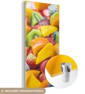 MuchoWow® Glasschilderij 80x160 cm - Schilderij acrylglas - Fruit - Salade - Kleuren - Foto op glas - Schilderijen