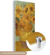 MuchoWow® Glasschilderij 40x80 cm - Schilderij acrylglas - Zonnebloemen - Vincent van Gogh - Foto op glas - Schilderijen
