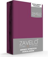 Zavelo® Jersey Hoeslaken Paars -Lits-jumeaux (160x200 cm) - Hoogwaardige Kwaliteit - Rondom Elastisch - Perfecte Pasvorm