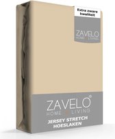 Zavelo® Jersey Hoeslaken Zand - Lits-jumeaux (160x200 cm) - Hoogwaardige Kwaliteit - Rondom Elastisch - Perfecte Pasvorm