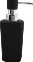 Pompe/distributeur de savon MSV - Haïti - céramique - noir/argent - 6 x 15 cm - 240 ml