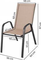 Chaise de jardin - 56x64x97cm - empilable - beige
