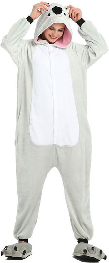 Koala Onesie Pak Kostuum Outfit Huispak Jumpsuit Verkleedpak - Verkleedkleding - Halloween & Carnaval - SnugSquad - Kinderen & Volwassenen - Unisex - Maat M voor Lichaamslengte (160 - 167 cm)