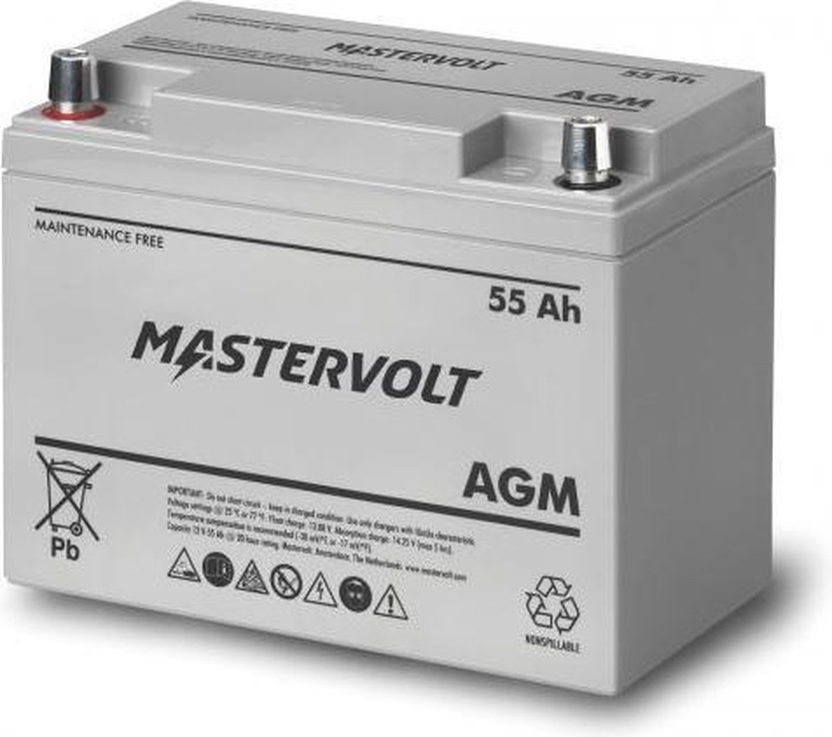 Mastervolt AGM Battery 12/55Ah 257x132x200mm 17kg
