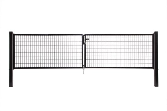 Napoli dubbele poort H 150 x L 2x150cm zwart