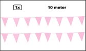 Vlaggenlijn licht roze 10 meter - vlaglijn festival feest party verjaardag thema feest kleur