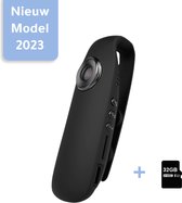 Bodycam - FullHD 1080P/30fps - Bodycam- Bewegingsdetectie - Continu (Loop) Opname - Oplaadbaar - Action Cam - Spy cam - incl. 32GB SD-kaart en USB stekker