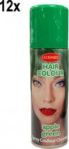 12x Haarspray groen 125 ml