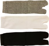 Hiden | Japanse Tabi Sokken Set - Wit - Zwart - Grijs - Unisex