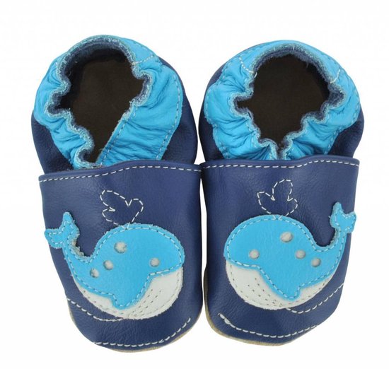 Hobea - babyslofjes - walvis - blauw