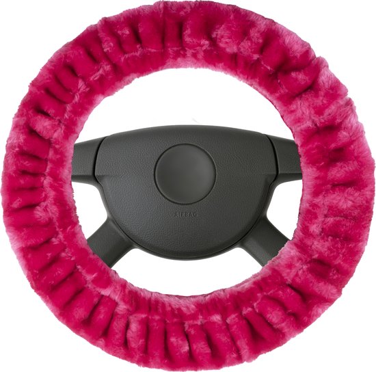 Housse de volant Teddy Pluche, Housse de volant Vegan Fake Bont, Housse de volant en peluche, Housse de volant en Bont Optique vegan pink 20096