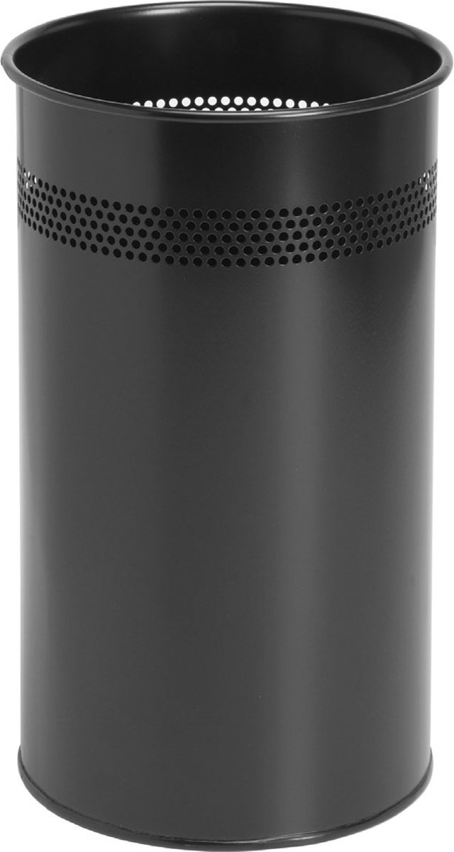 Goedkoopste BRASQ Prullenbak Metaal Kantoor/ Thuisgebruik - Vuilnisbak - Afvalemmer - Papierbak - Rond - Prullenbakken - Zwart 21 liter