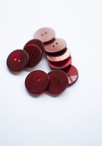Knopen 10 stuks - rood 23mm - rode knoop met twee gaatjes