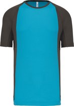 Tweekleurig sportshirt unisex 'Proact' korte mouwen Light Turquoise/Dark Grey - 4XL