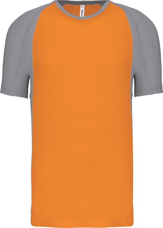 Tweekleurig sportshirt unisex 'Proact' korte mouwen Orange/Fine Grey - 3XL