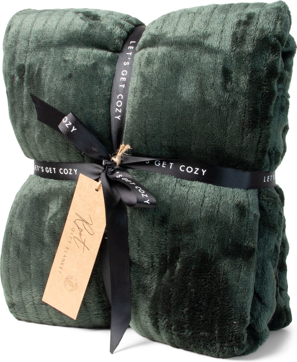SENZA Cozy Fleece Plaid - Duurzaam rPet - 160 x 120 cm - Groen
