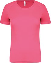 Damessportshirt 'Proact' met ronde hals Fluor Pink - XS