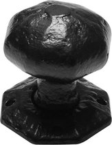 Knopkruk 55mm op rozet 58mm draaibaar smeedijzer zwart